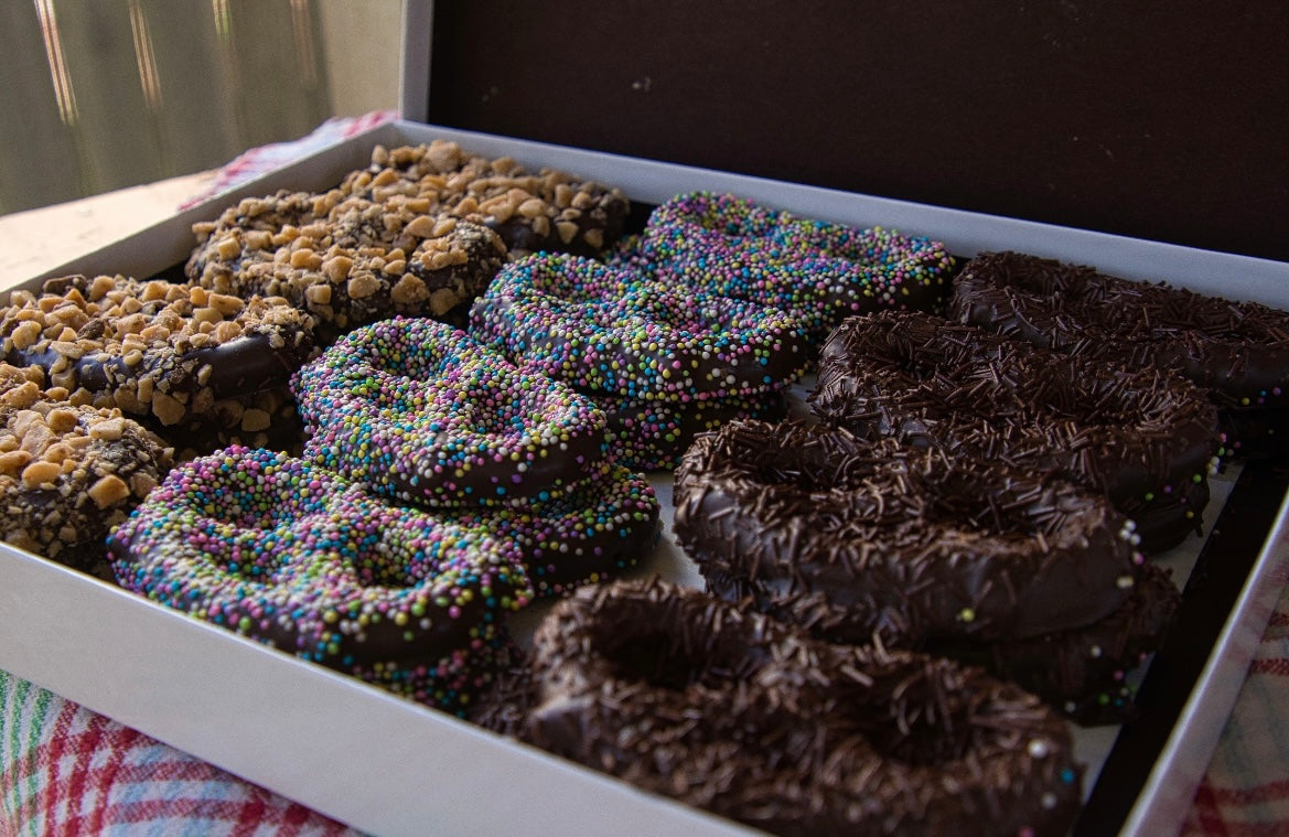 Chocolate dipped pretzel box! Natashas Just Brittle